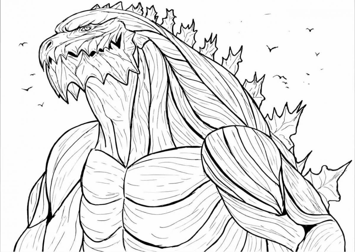 Adorable Godzilla coloring book for kids