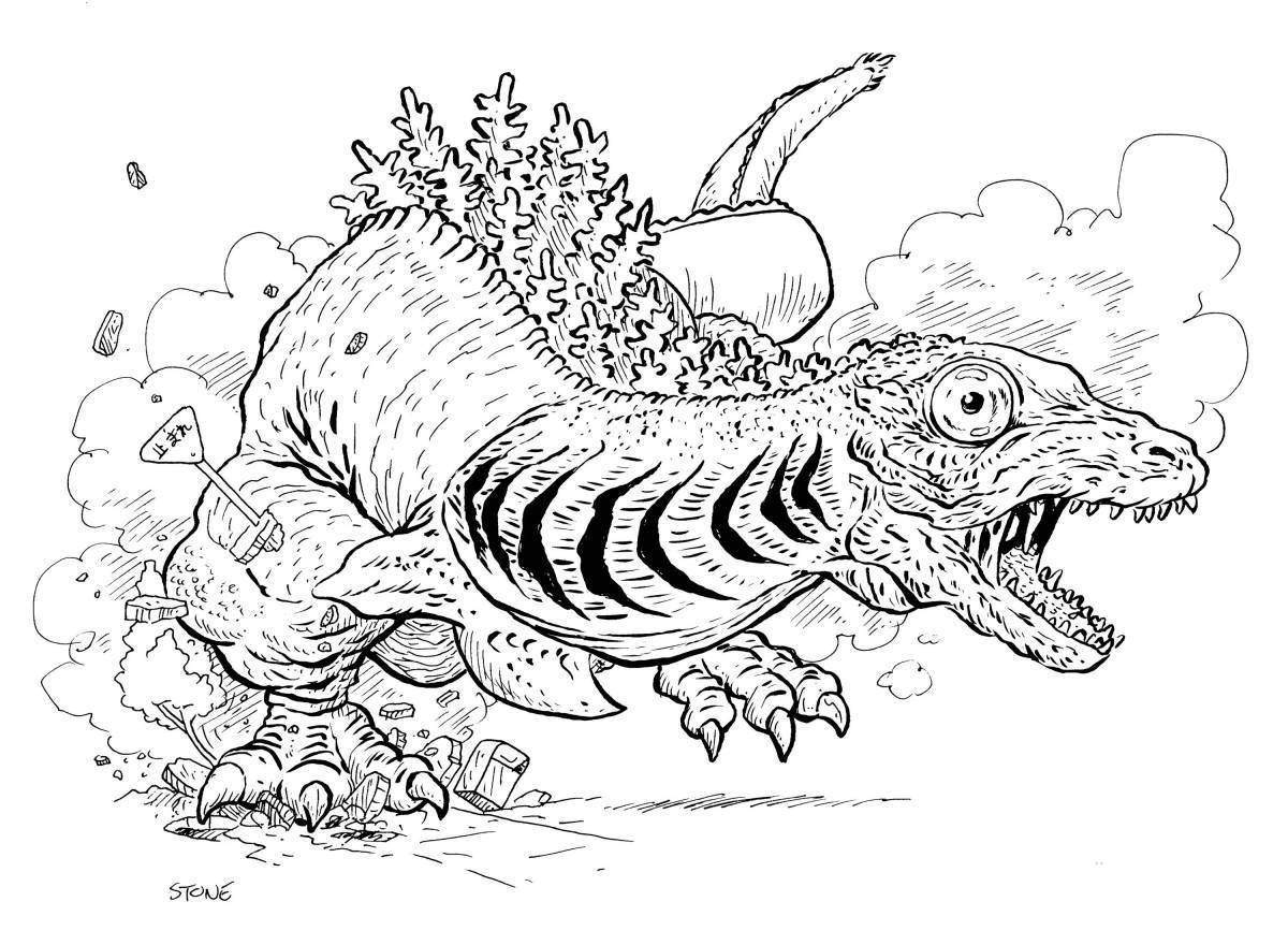 Exquisite godzilla coloring book for kids