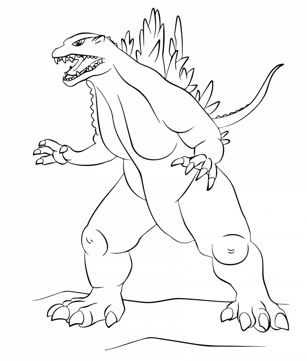 Rampant Godzilla coloring book for kids