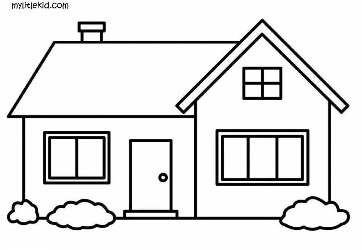 Colour house coloring pages for kids