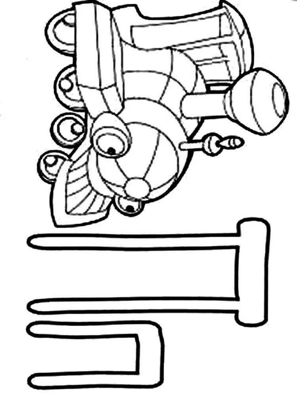 Colorful letter p coloring book for little inventors