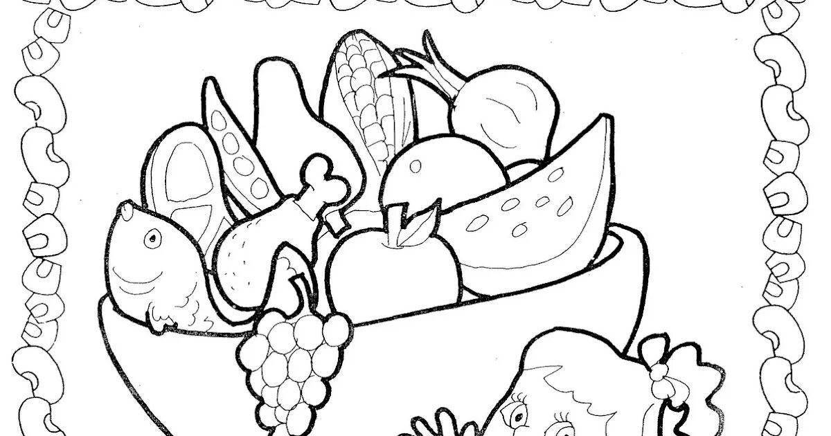 Irresistible healthy food coloring book for kids