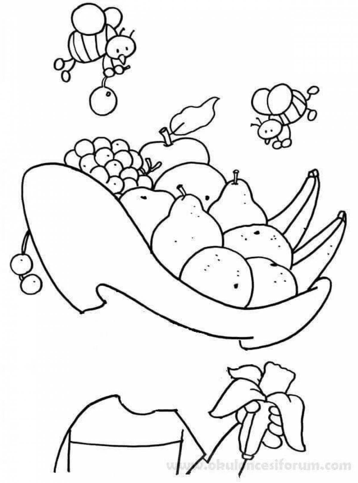 Fancy healthy food coloring book for kids