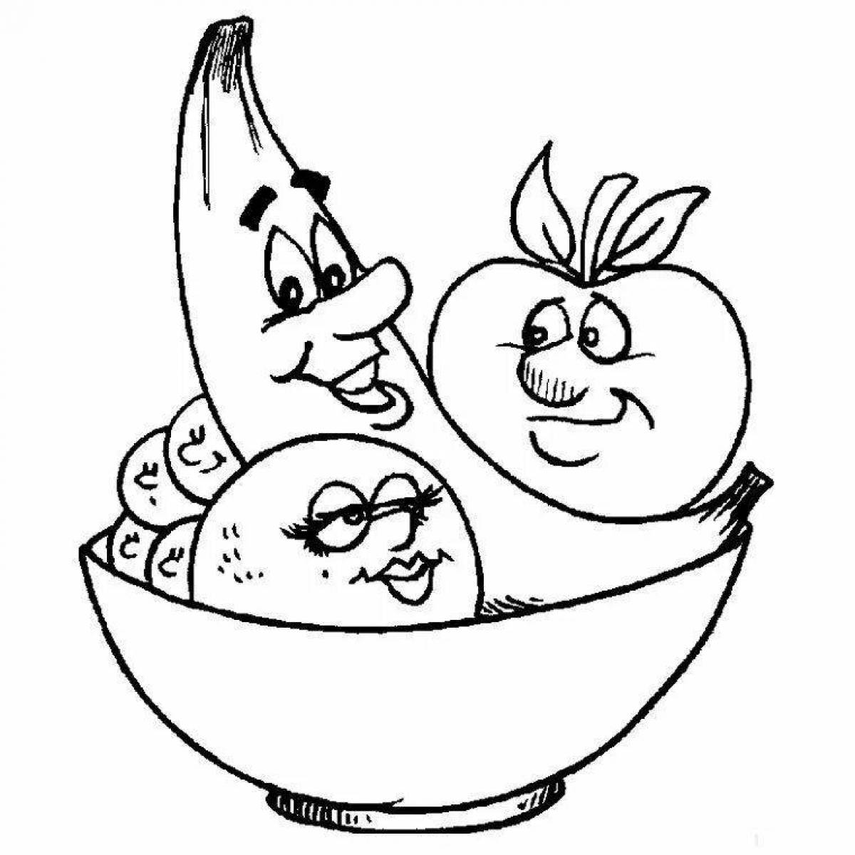 Healthy coloring book healthy food for kids