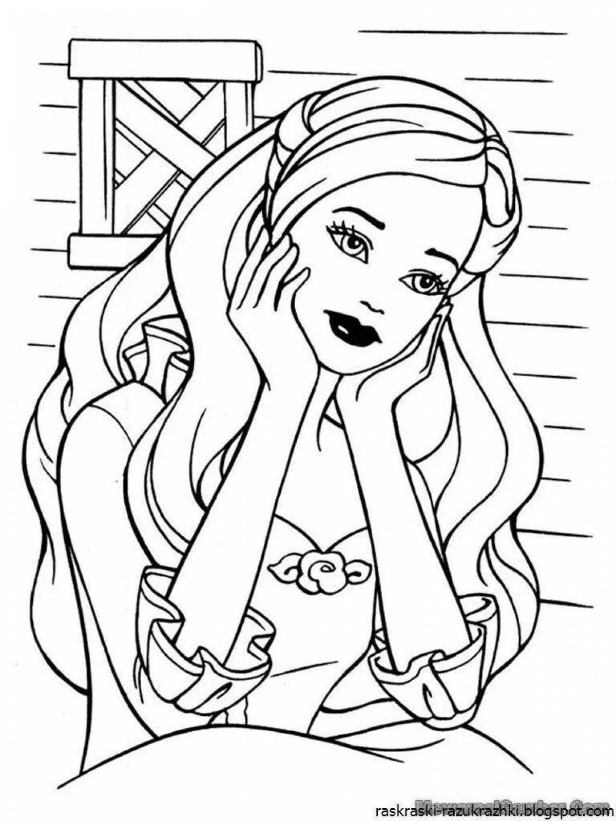 Colorful fun coloring book for girls 14-15 years old