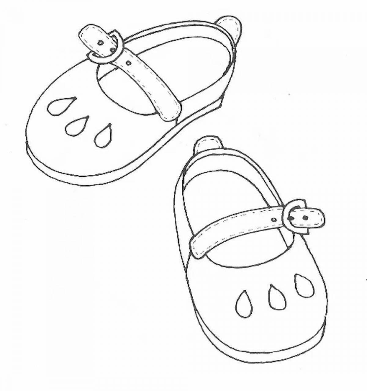 Раскраска яркая обувь для детей 5-6 лет