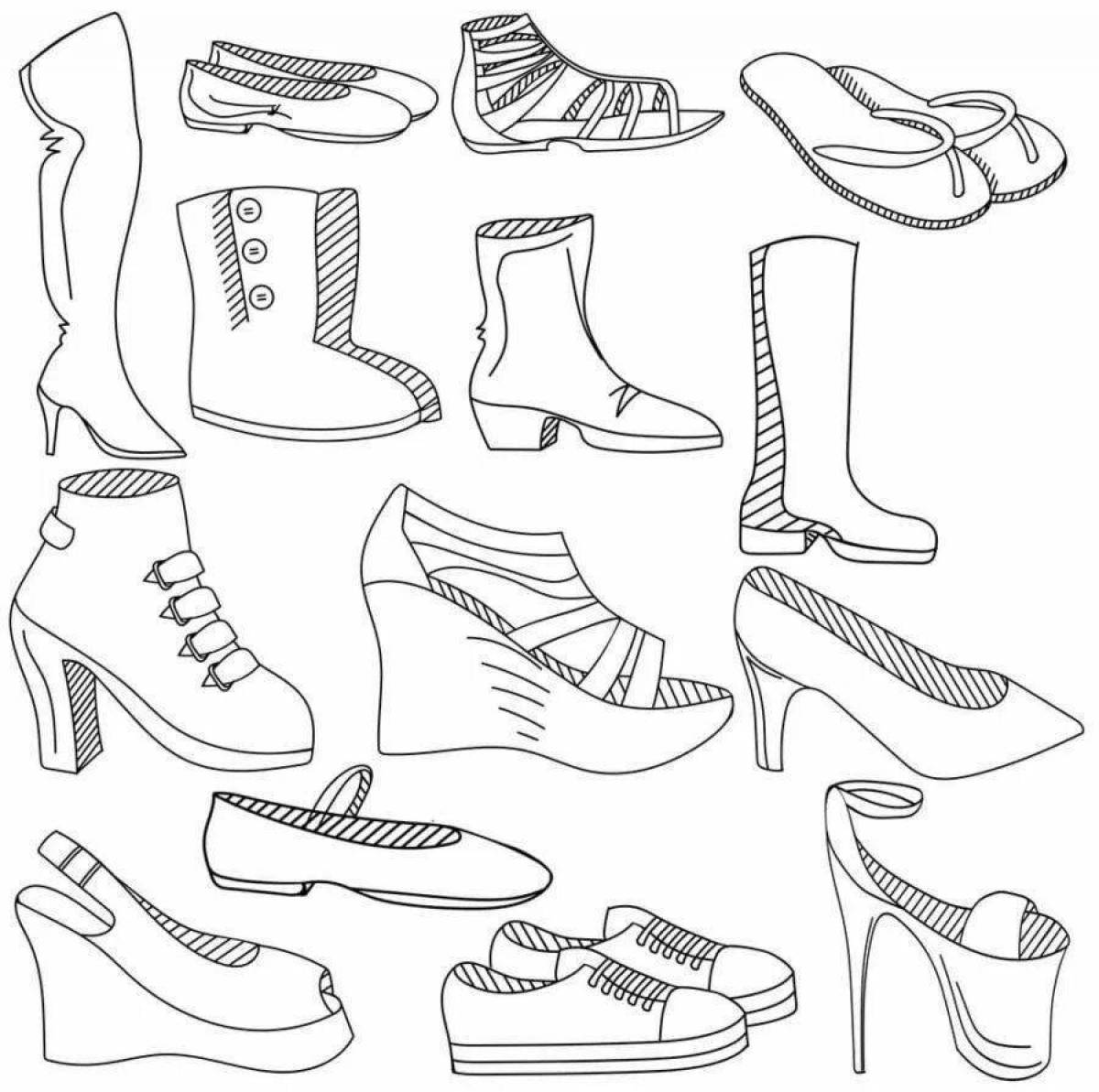 Coloring page nice shoes for children 5-6 years old