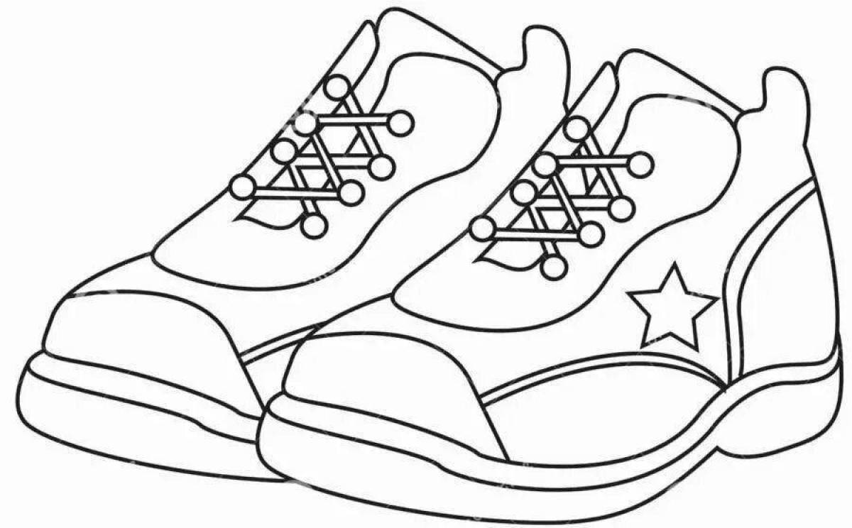 Amazing shoe coloring page for 5-6 year olds