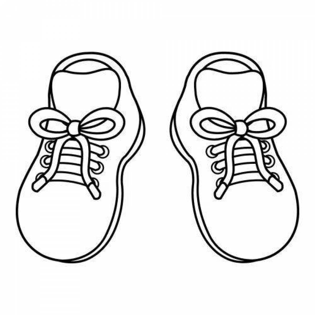 Coloring page elegant shoes for children 5-6 years old