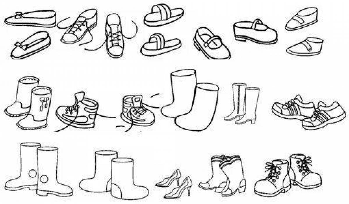 Раскраски Обувь для детей 5 6 лет (39 шт.) - скачать или распечатать  бесплатно #5835