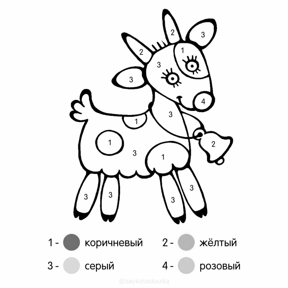 Creative coloring by number for 3-4 year olds