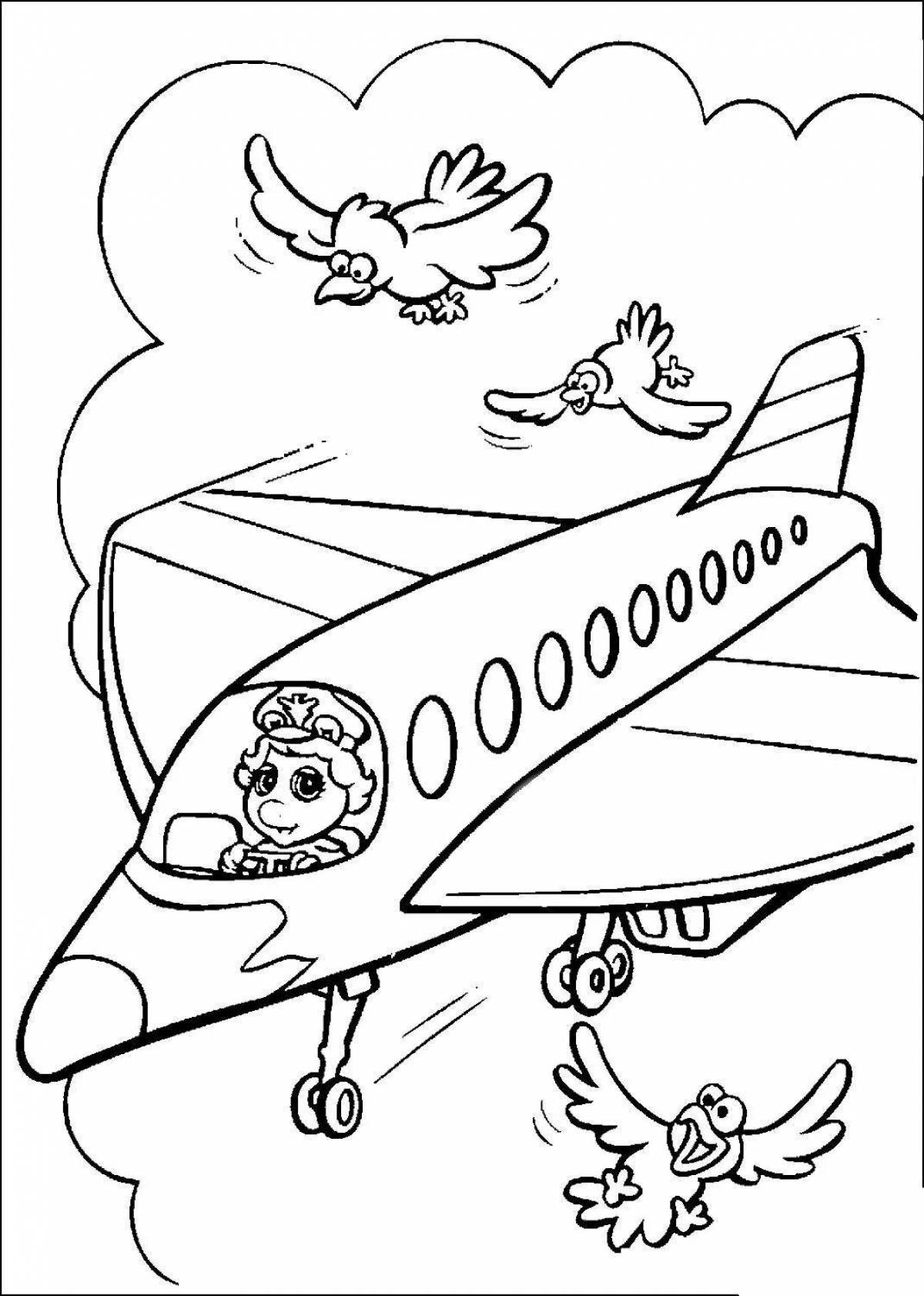 Coloring page energetic pilot
