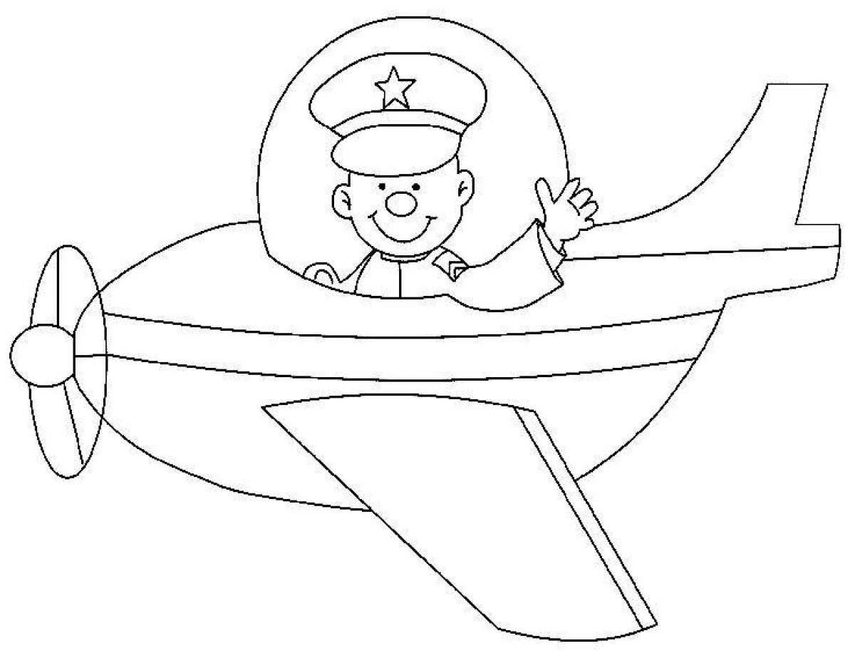 Dazzling pilot coloring page