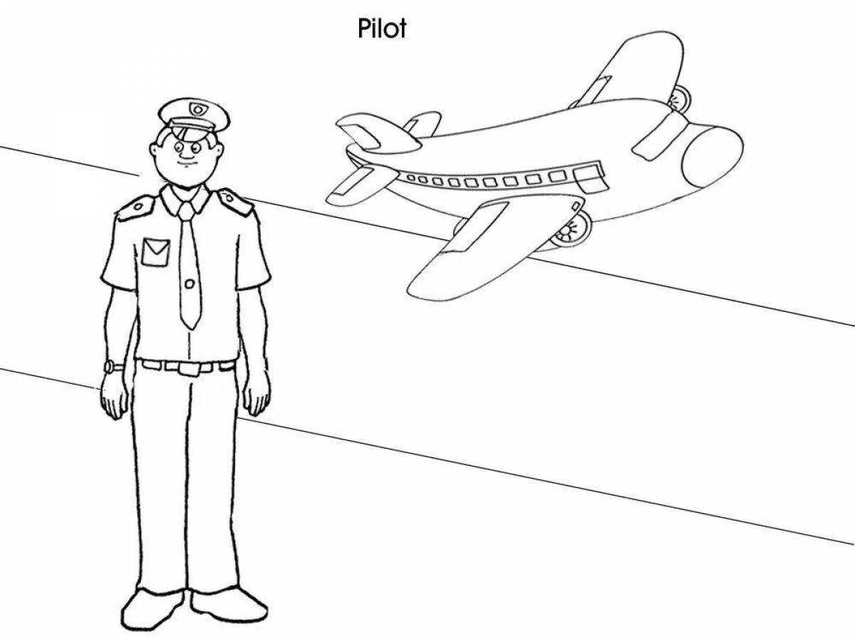Great pilot coloring page
