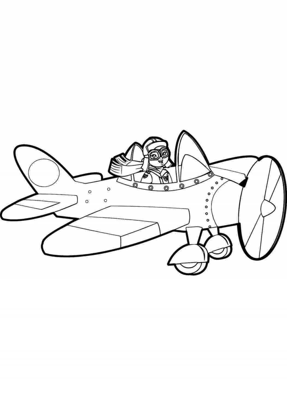 Adorable pilot coloring page