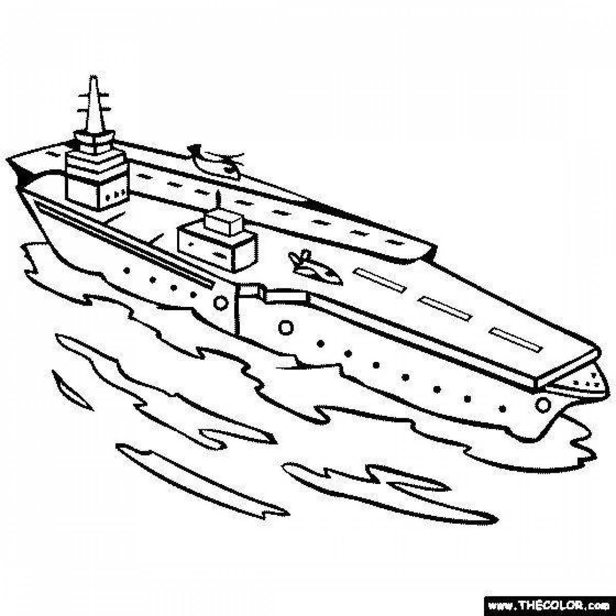 Glorious aircraft carrier coloring page