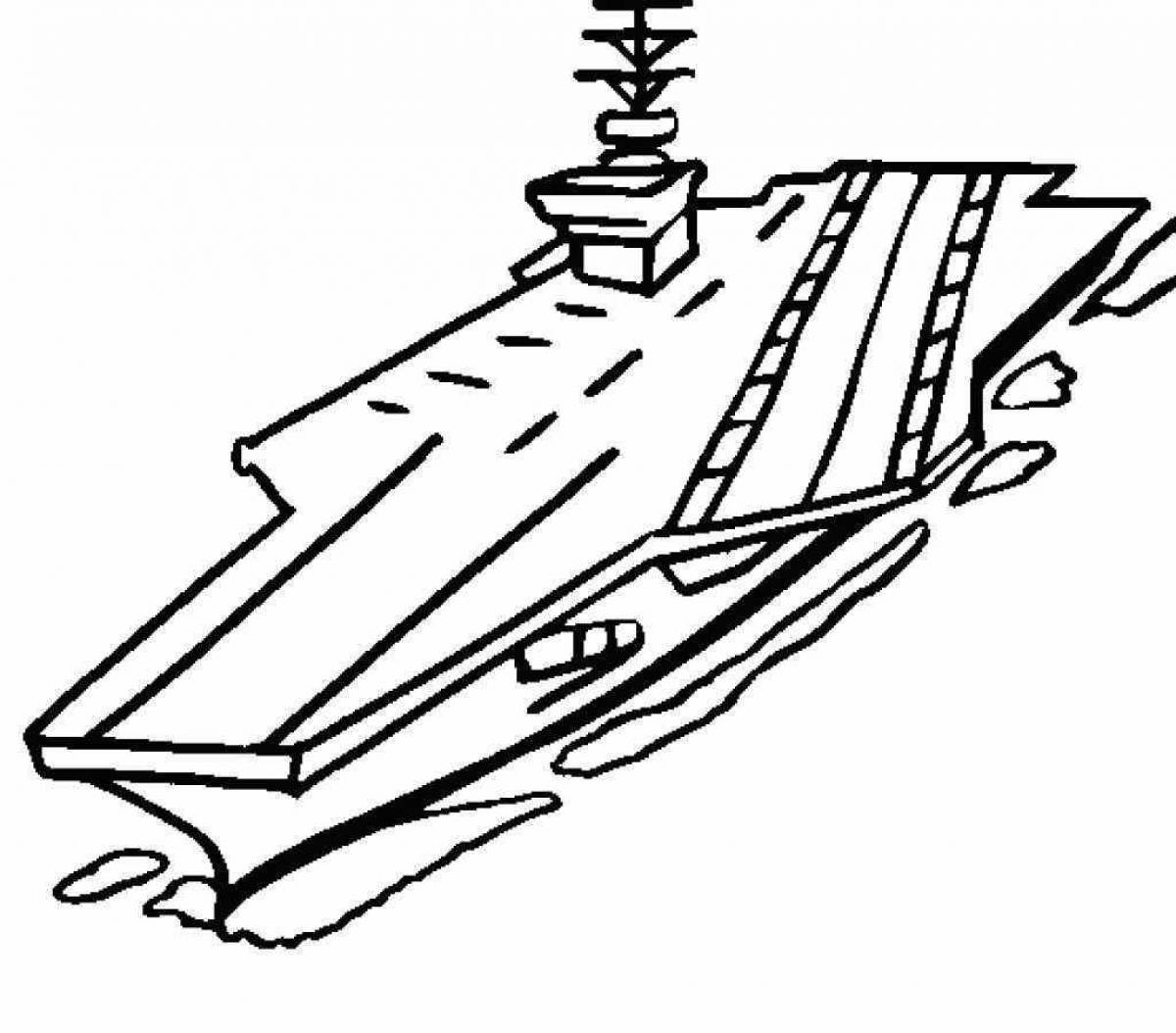 Photo Fabulous aircraft carrier coloring page