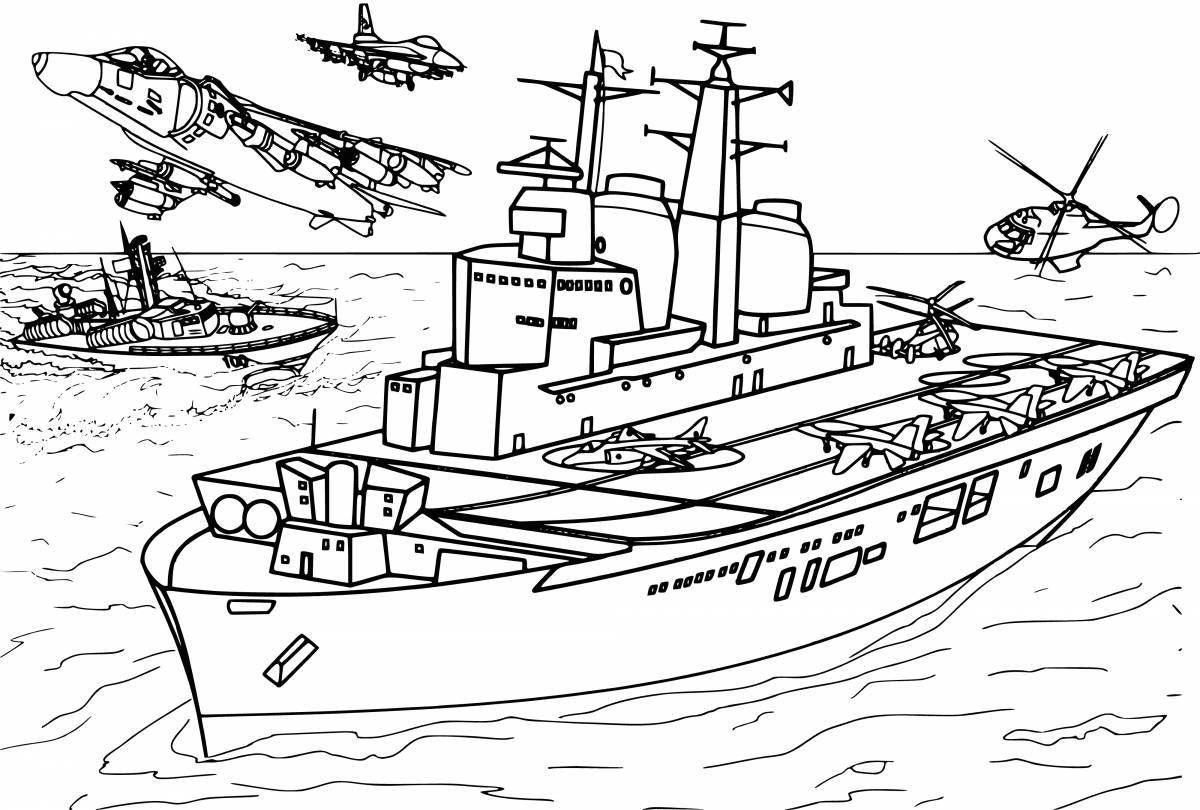 Coloring elegant aircraft carrier