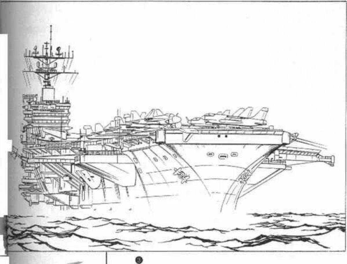 Coloring wonderful aircraft carrier