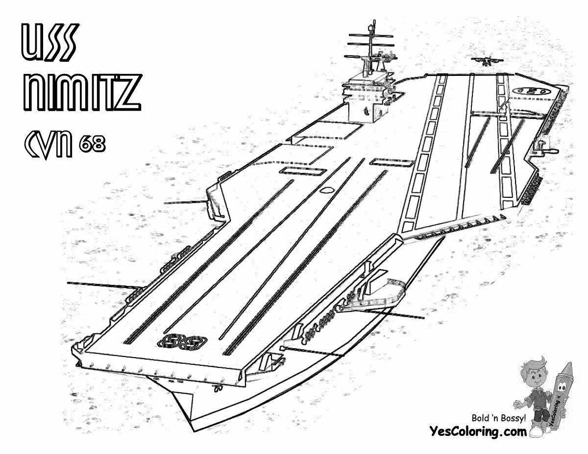 Radiant aircraft carrier coloring page