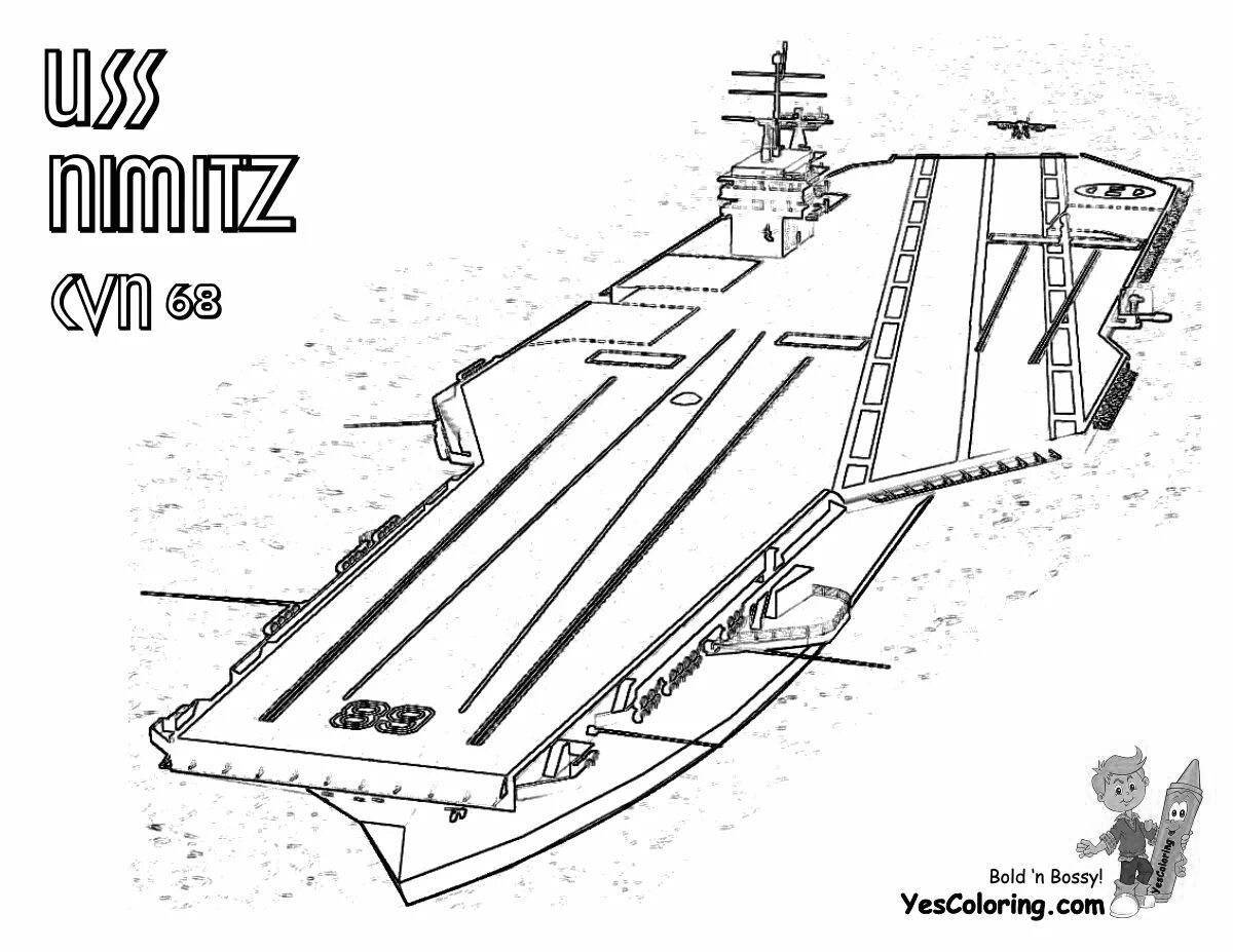 Раскраски для мальчиков бесплатно Авианосец