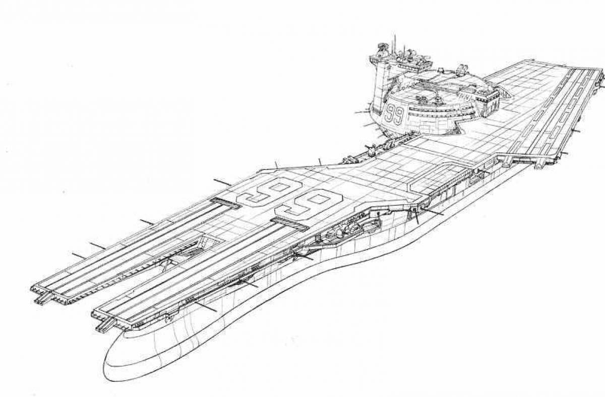 Luxury aircraft carrier coloring page