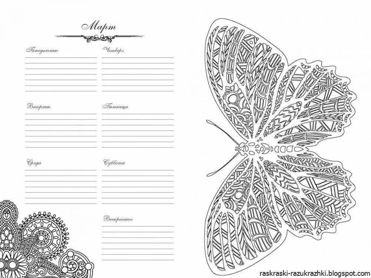 Fancy diary coloring book