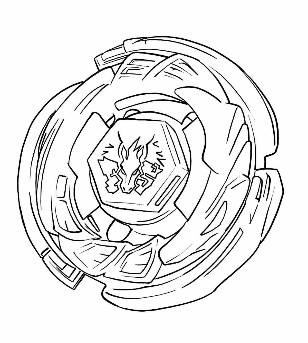 Colorful beyblade coloring page