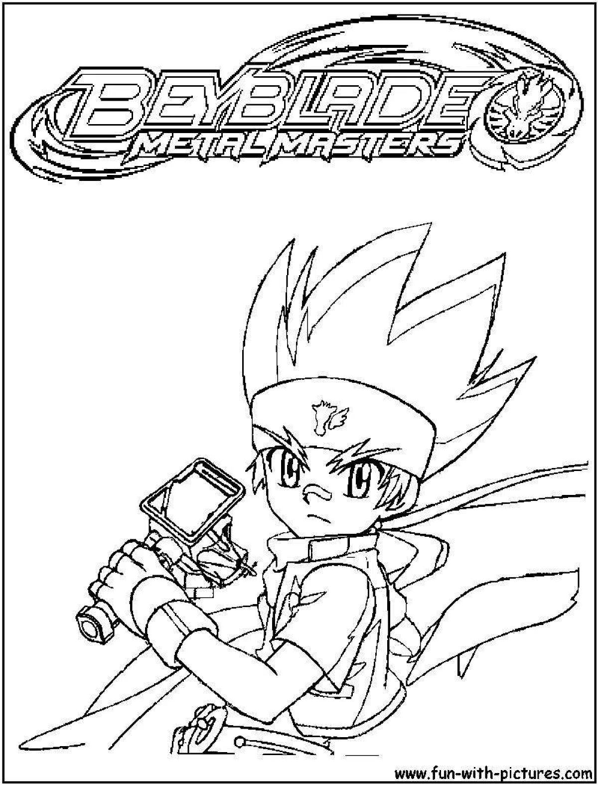 Happy beyblade coloring page