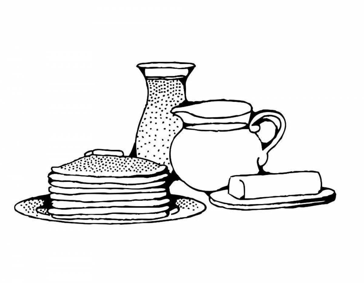 Breakfast invitation coloring page