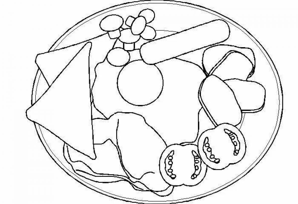 Full breakfast coloring page