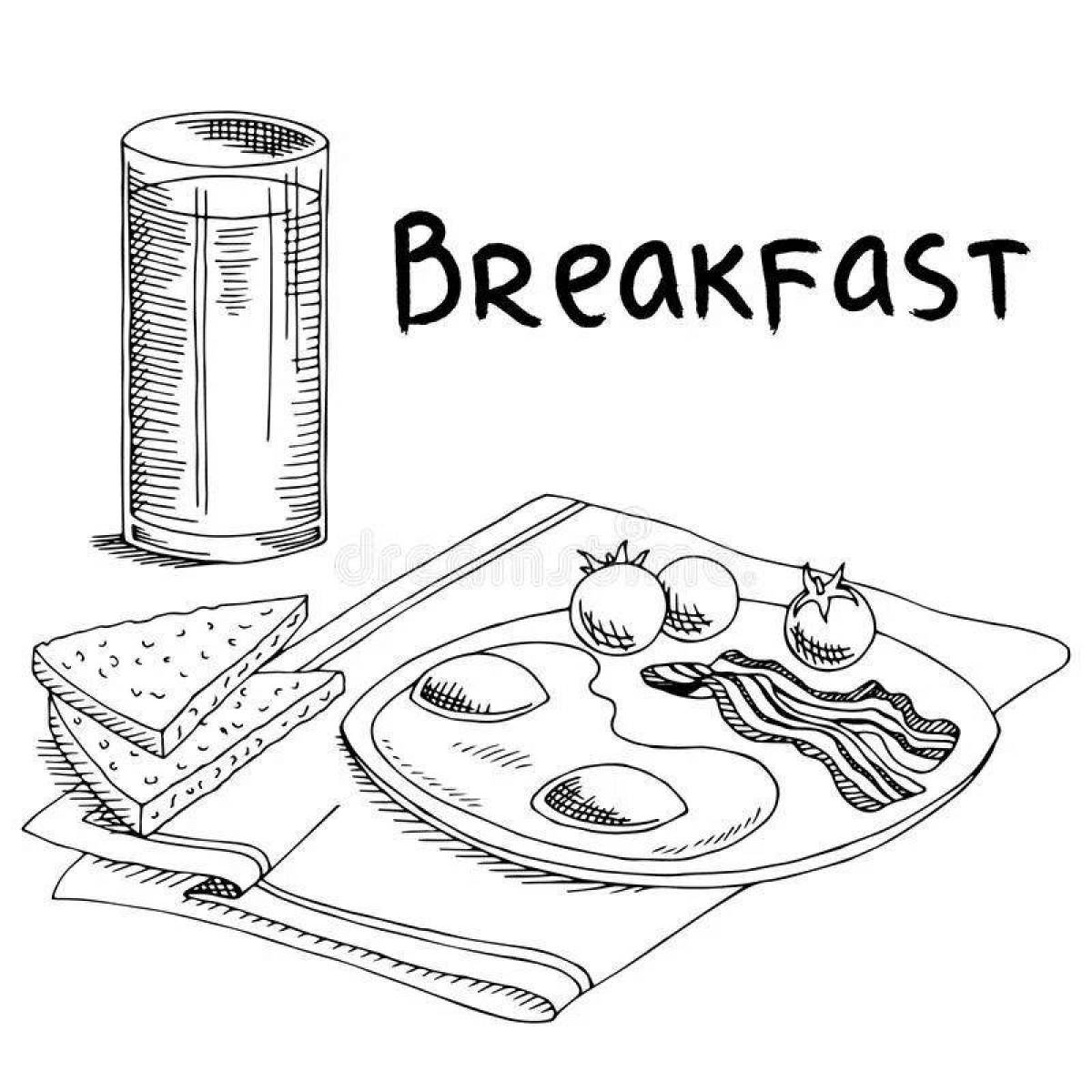 Fragrant breakfast coloring page