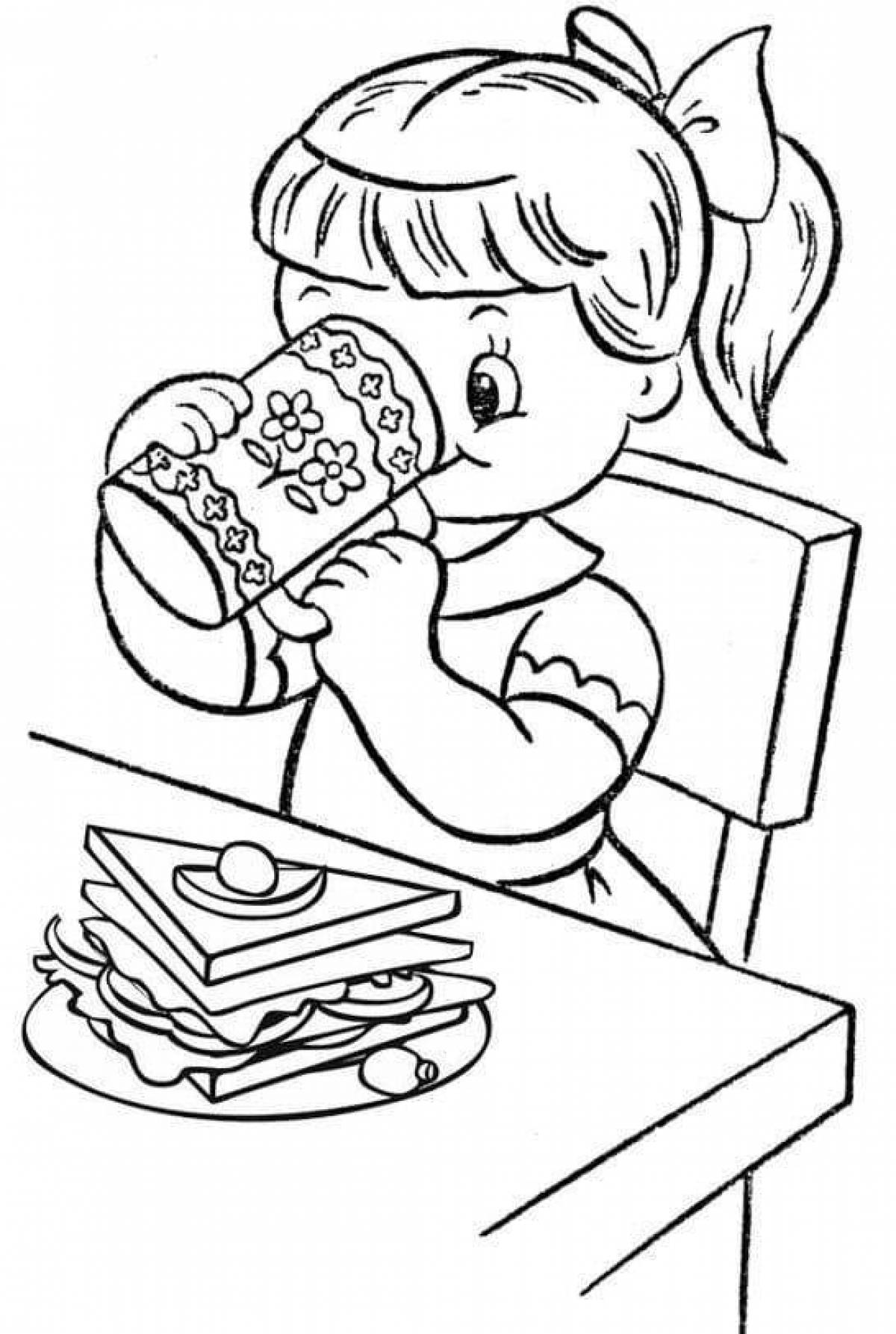 Healthy breakfast coloring page
