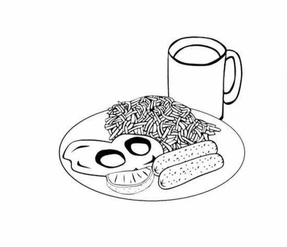 Nut breakfast coloring page
