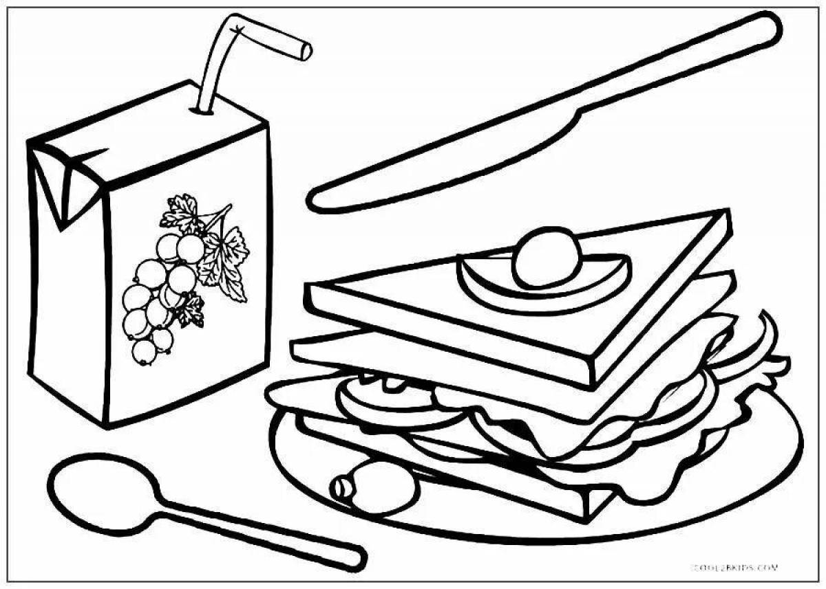 Fruit breakfast coloring page