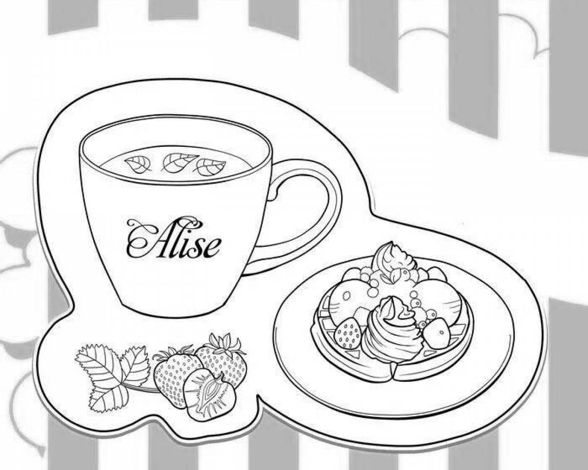 A delicious breakfast coloring page