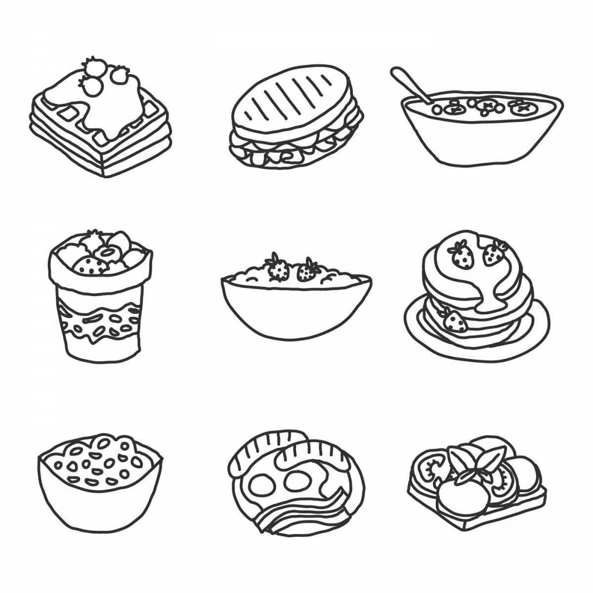 Coloring page refreshing breakfast