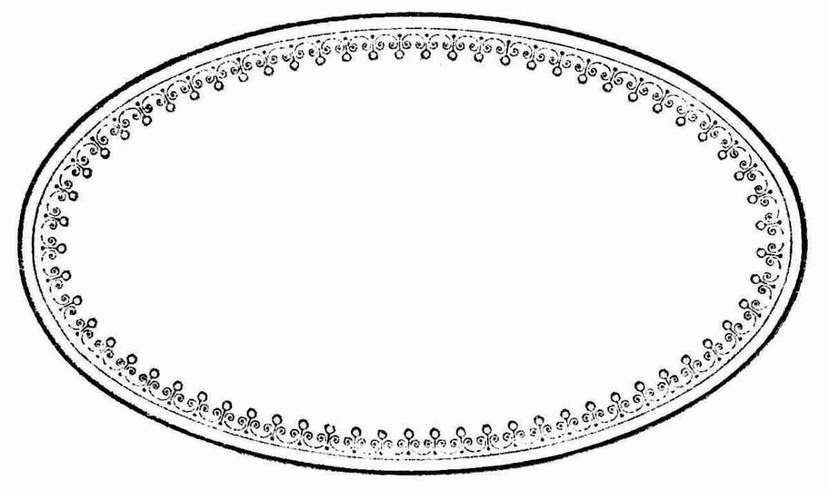 Glitter coloring oval page