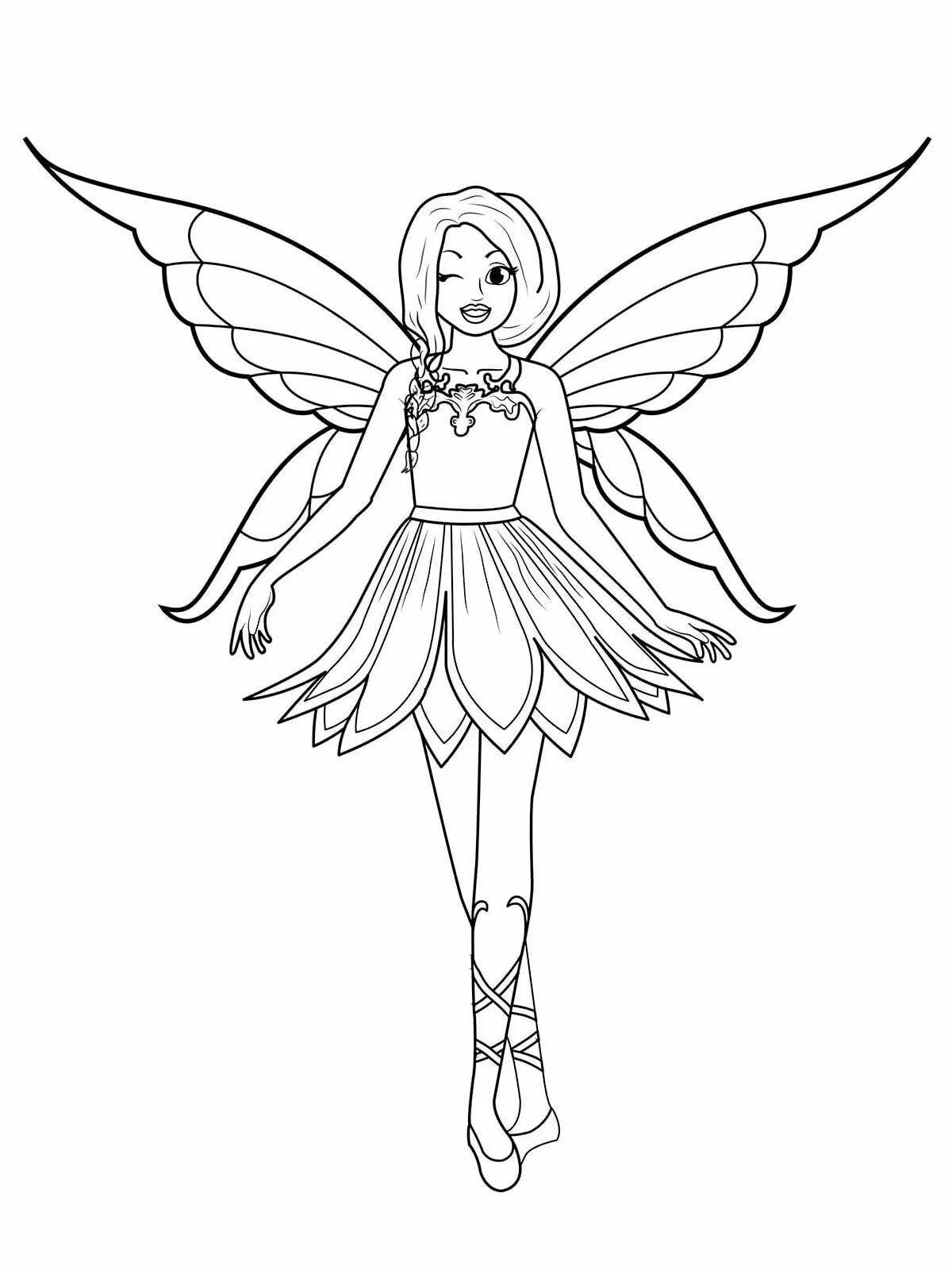 Beautiful fairy coloring pages