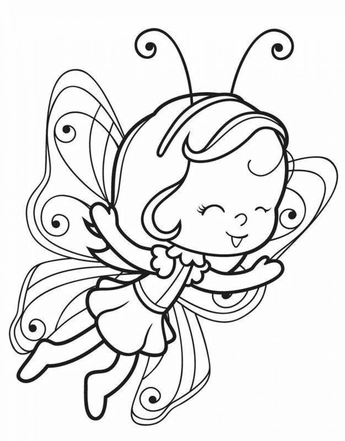 Fancy fairy coloring pages
