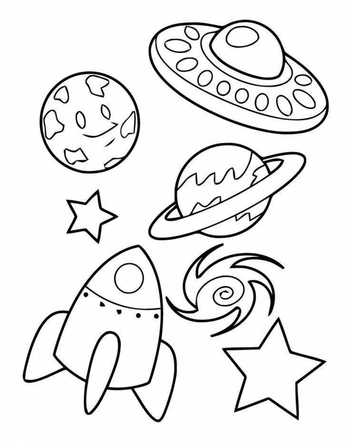 Colorful space coloring book