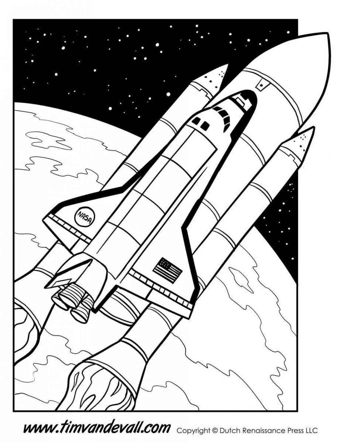 Charming space coloring book