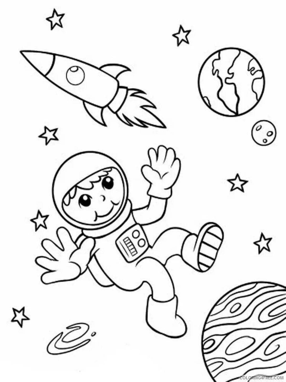 Dazzling space coloring book