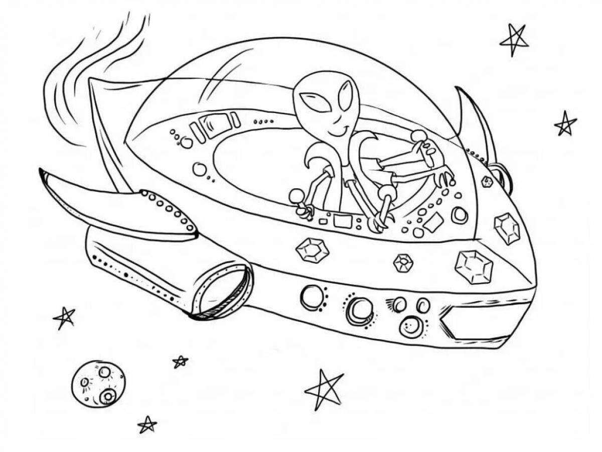 Glowing outer space coloring page