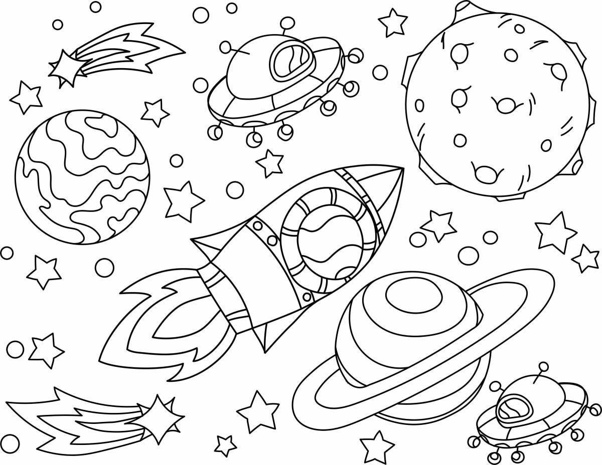 Coloring page magnificent intergalactic space
