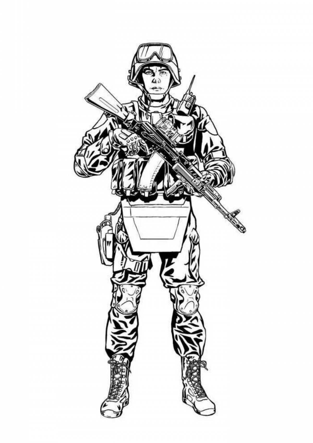 Russian soldier coloring page
