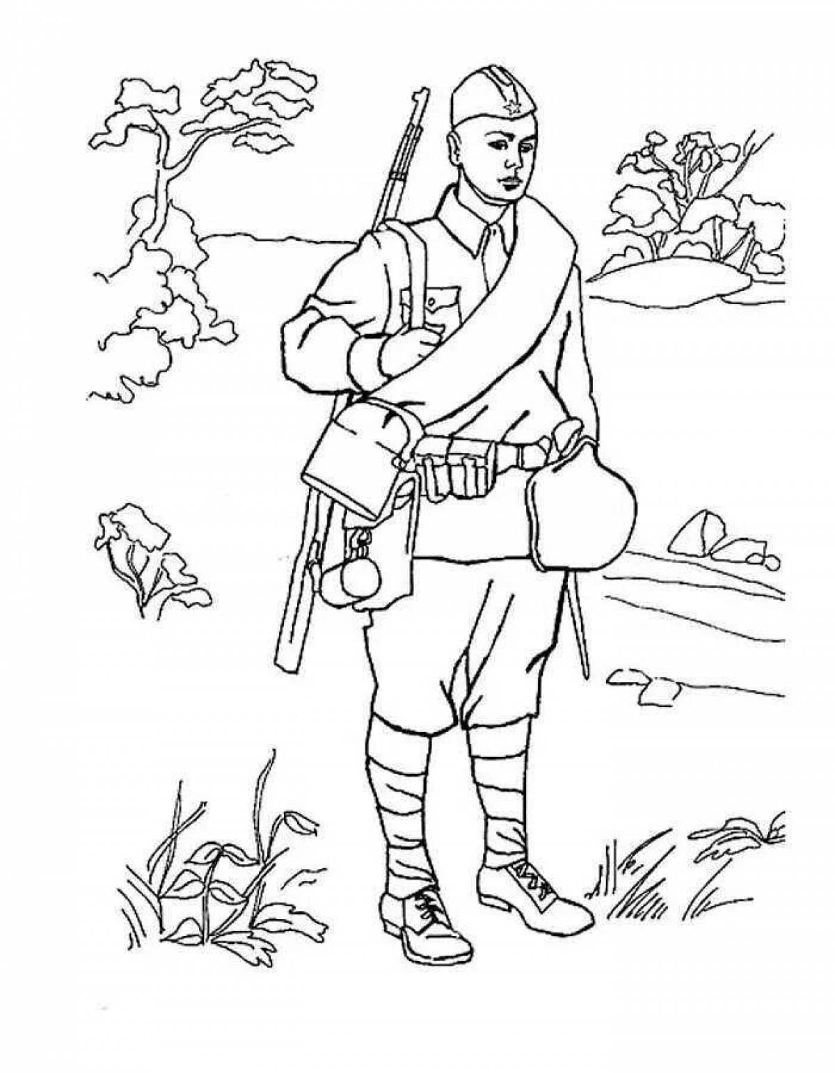 A strikingly majestic Russian soldier coloring book