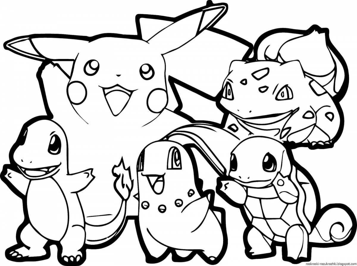 Coloring page adorable pikachu