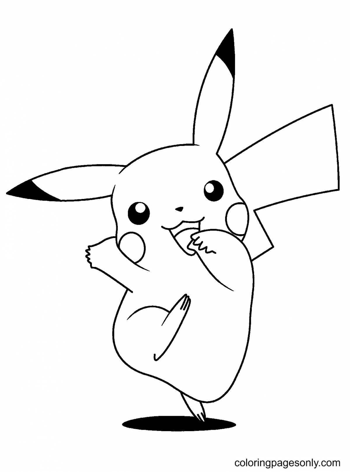 Cute pikachu coloring page