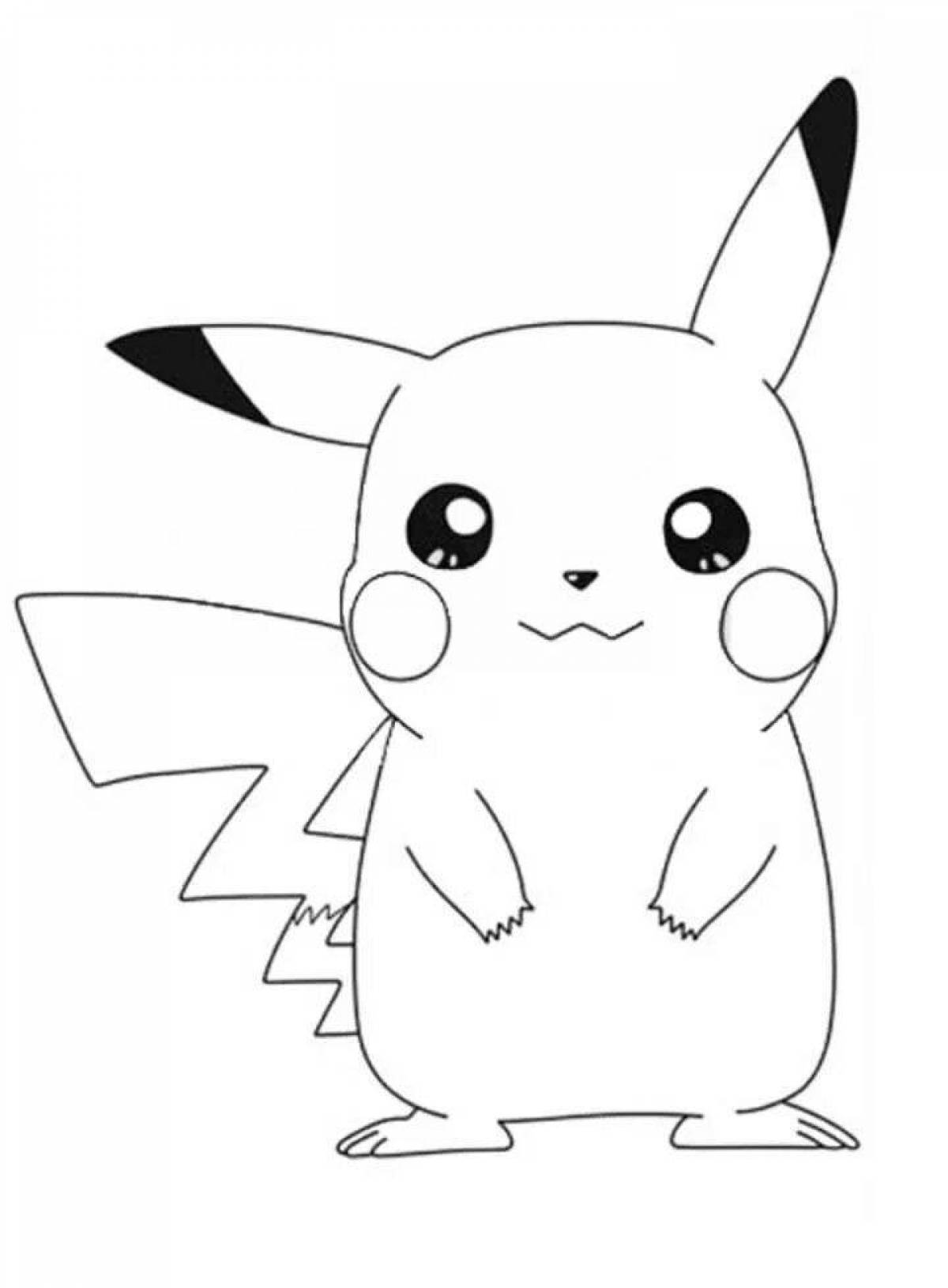 Animated pikachu coloring page